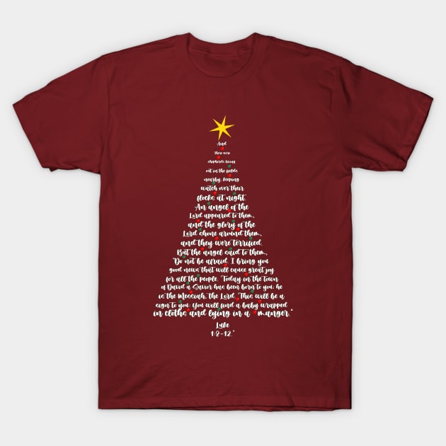 Lettering in a xmas tree T-Shirt by Javisolarte